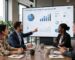 Pantalla interactiva en sala de juntas de una empresa B2B